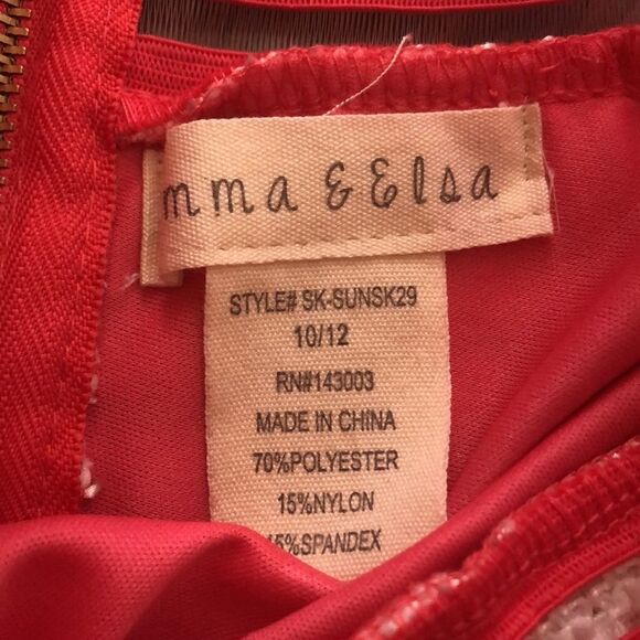 NWT Emma & Elsa Raspberry and cream full skirt size 10/12 - Picture 5 of 6